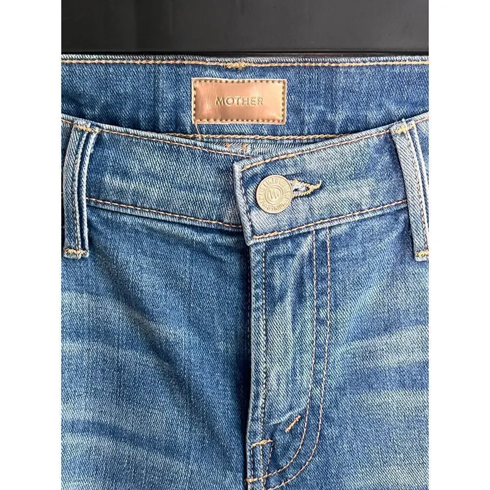 Mother The Rascal Mid Rise Denim Crop Jeans Tickle Fights & Barbeques 26 NWT